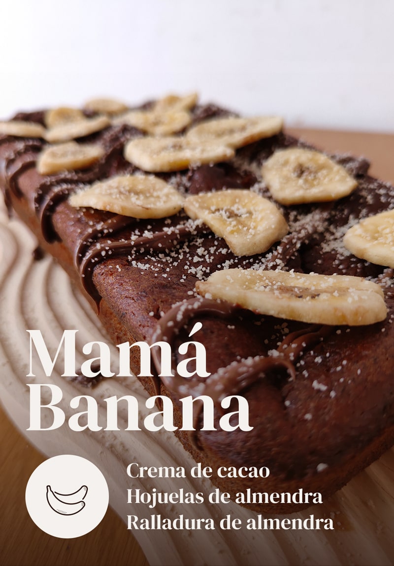 Mamá Banana Bread 8 porciones con ralladura de coco, coco laminado y dulce de leche